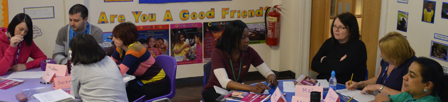 Two keen groups of first aiders in discussion